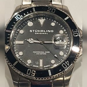 STUHRLING ORIGINAL STAINLESS STEEL PROFESSIONAL DIVER WATCH